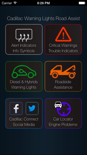 App for Cadillac with Cadillac Warning L