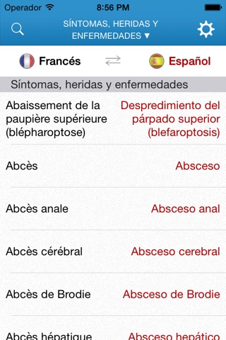 Diccionario médico para viajeros español-francés screenshot 2