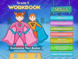 Game screenshot 5th Grade Math Workbook : Interactive worksheets to review and practice Common Core education topics mod apk