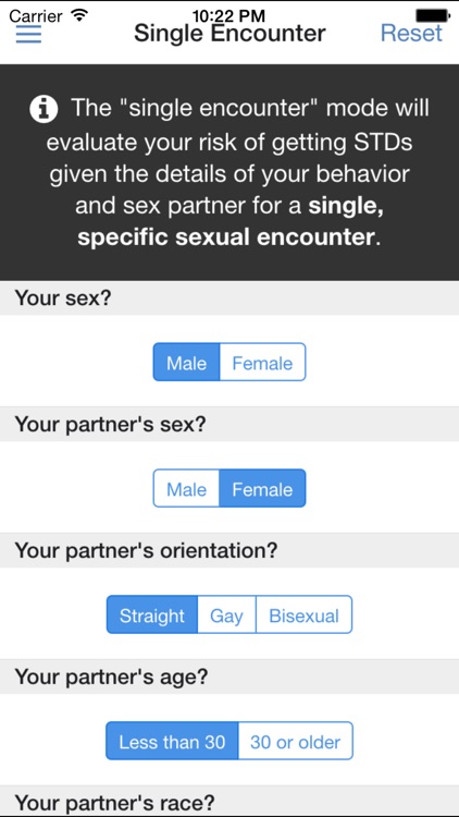 STD Risk Calculator