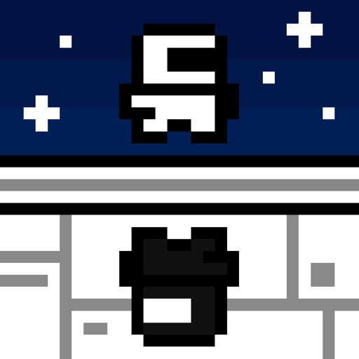 Galaxy Boy Black & White - 8 Bit Spaceman Bouncy Fever Icon