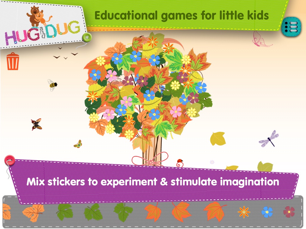 HugDug Trees - Kids make trees & forests with amazing stickers art screenshot 3