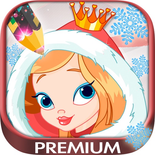 Drawings to paint princesses at Christmas seasons - Princesses coloring book - Premium icon