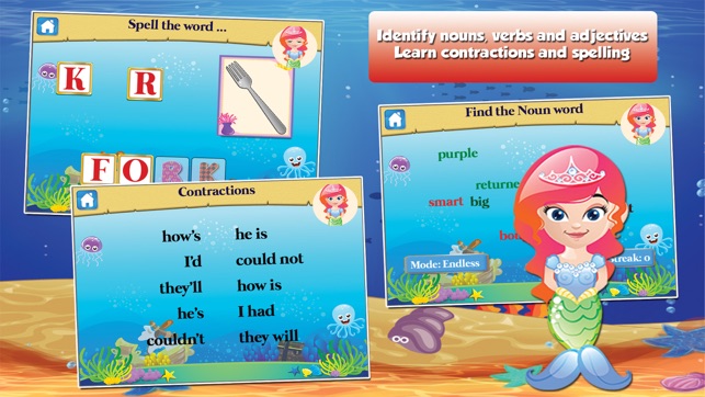 Mermaid Princess Goes to School: First Grade Learning Games(圖5)-速報App