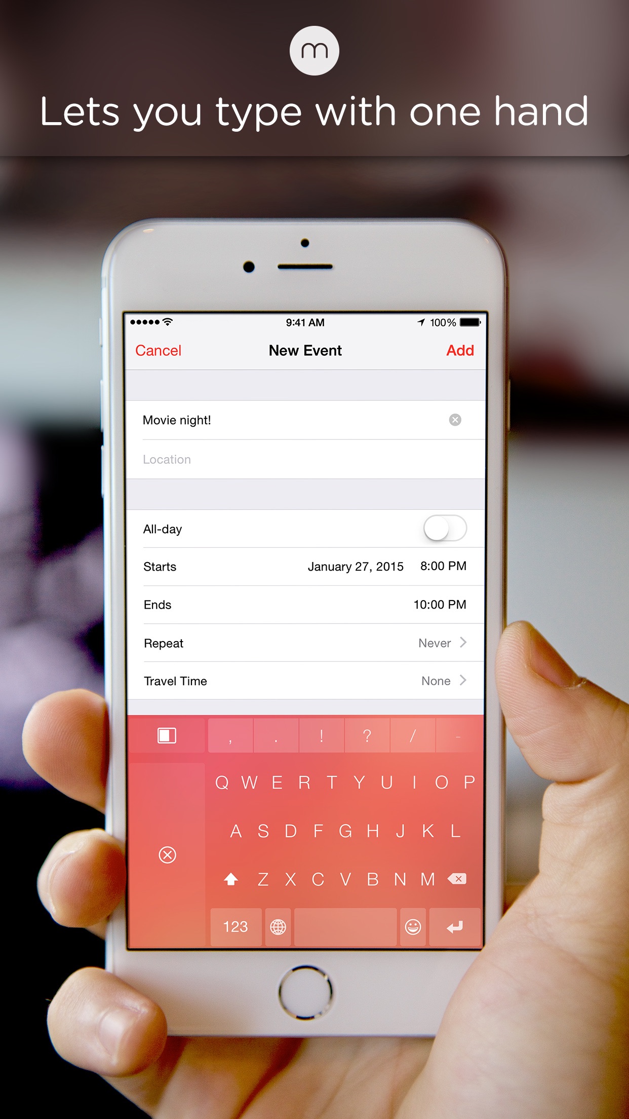 Screenshot do app Minuum - The Little Keyboard for Big Fingers