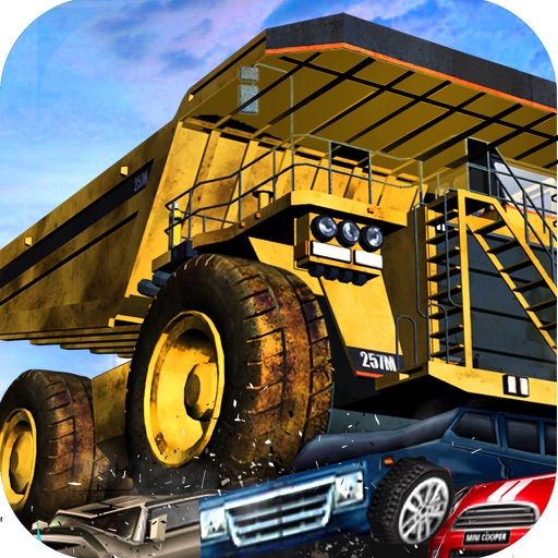 Mine Truck Car Crusher ( Heavy Construction Monster Crushing sports SUV, delivery vans, ambulance at off road locations )
