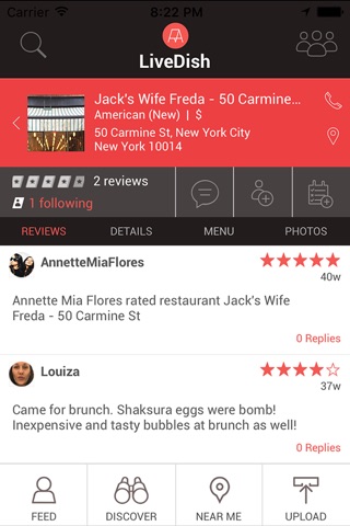 LiveDish : NYC's premier app for restaurant reviews, food photos, and menus. screenshot 4