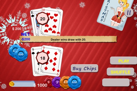 Amazing Christmas BlackJack Party Pro - Best American casino card gambling screenshot 3