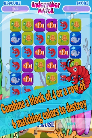 Underwater Match 4 - Ocean Block Puzzle Mania : Free Game screenshot 3