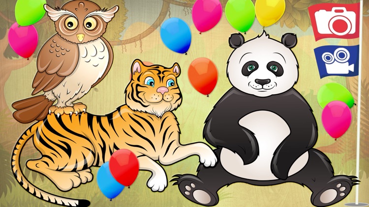 Animals puzzle game for preschool kids - learn words and sounds