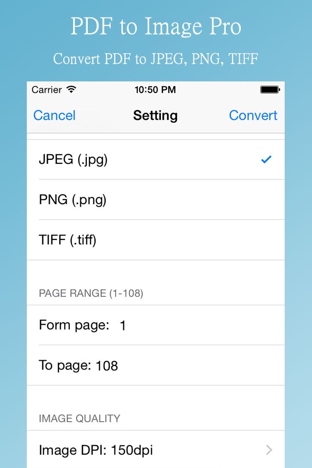 PDF2Image Edition - for Convert PDF to Image(JPEG,PNG,TIFF), Extract images from PDF screenshot 2