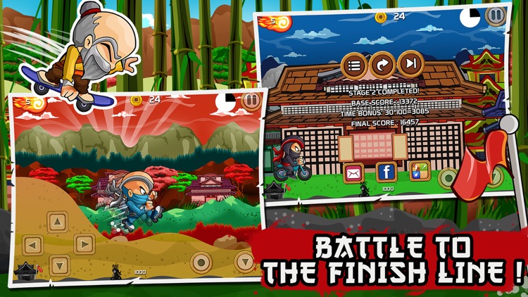 Ninja Combat Dash Racing Edition - Free Samurai Warrior Road Rally Bike, Car and Skateboard Race screenshot-4