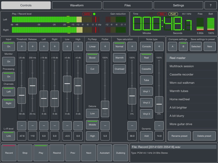 Master Record - Tape simulation recorder & effects