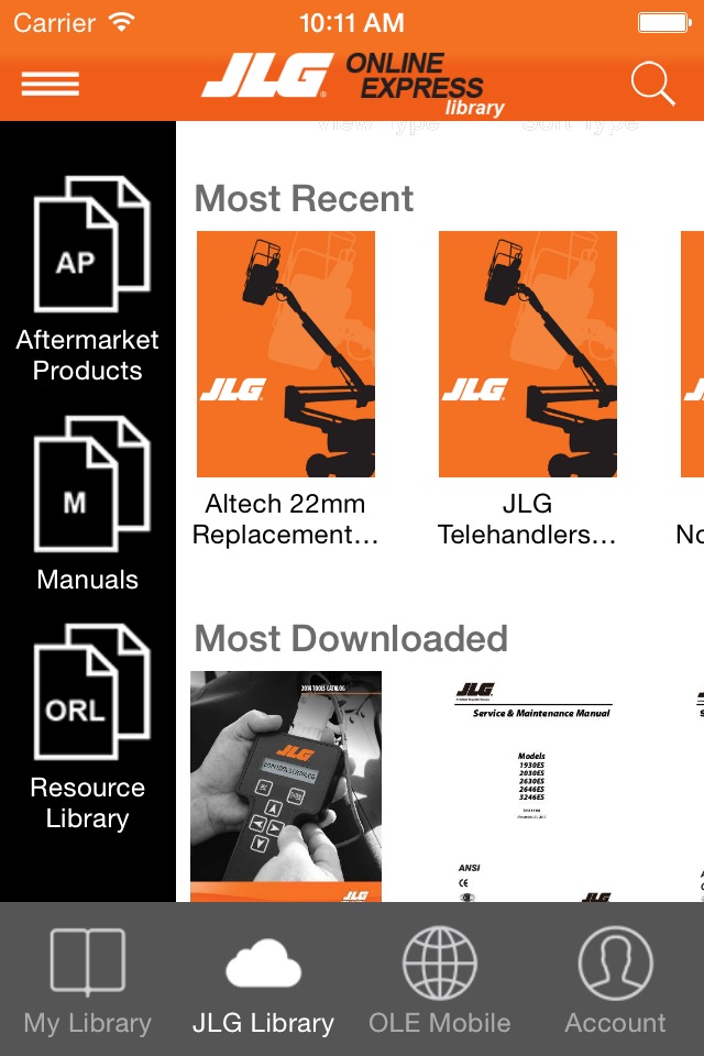 JLG Online Express Library screenshot 3