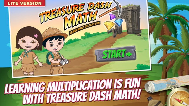 Treasure Dash Math Lite: Fun Multiplicat