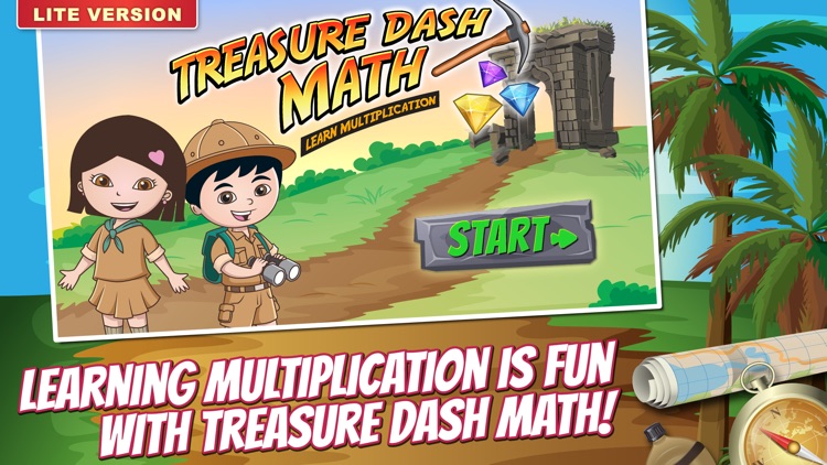 Treasure Dash Math Lite: Fun Multiplication Games for Kids screenshot-0