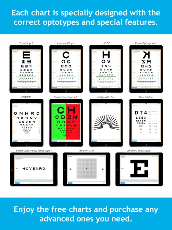 Eye Chart Pro - Test Vision and Visual Acuity better with Snellen, Sloan, ETDRS, and Near Vision Exams!