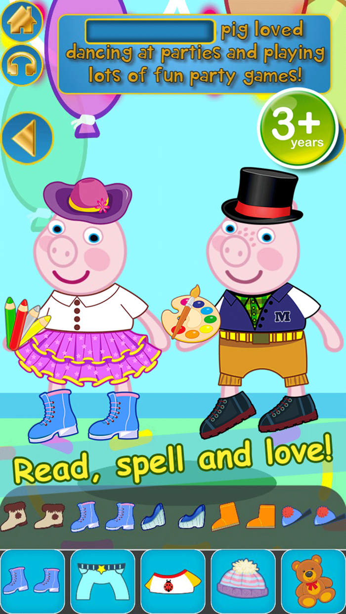 My Interactive Happy Little Pig Story Book Dress Up Time Game - Free App