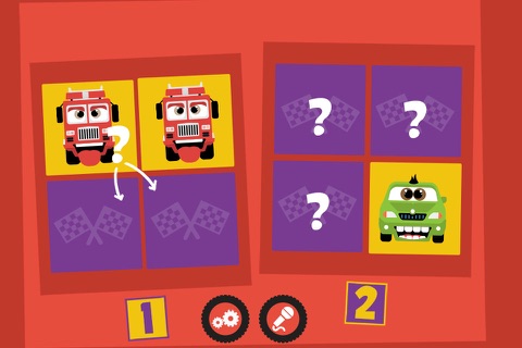 His first little Cars Cartoon Puzzle - Memo Game for toddlers and preschoolers free screenshot 2