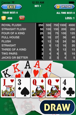 `` AAA22 Aces Full Double Double Bonus Video Poker screenshot 2