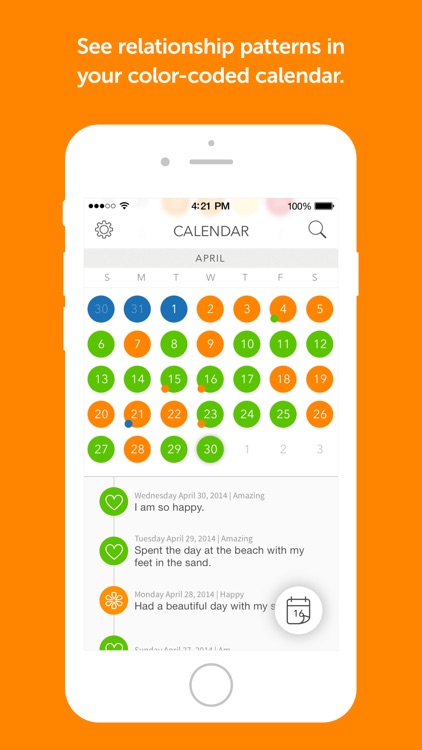 Boyfriend Log - Color coded relationship journal