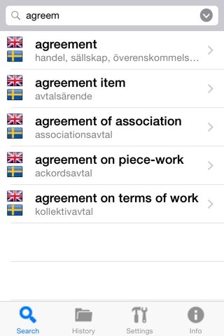English - Swedish - English dictionary screenshot 2