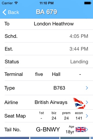 iPlane UK Flight Information screenshot 2