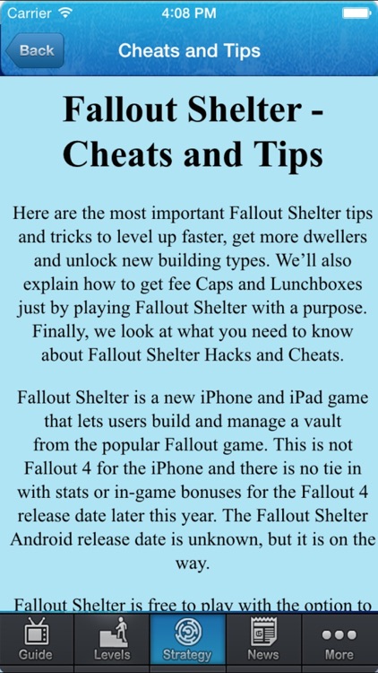 Guide For Fallout Shelter(unofficial)