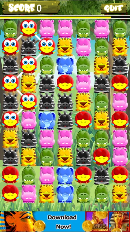 A Jungle Match Mania - Connect Wild Emoji Animals To Win