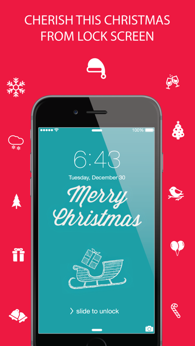 Christmas Wallpaper ® - Beautiful HD Xmas, santa claus, ornaments, design, themes, frames, shelves & backgroundsのおすすめ画像1