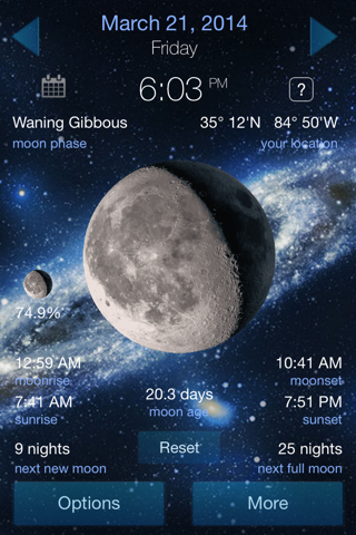 Lunar Phase Full moon calendar screenshot 3