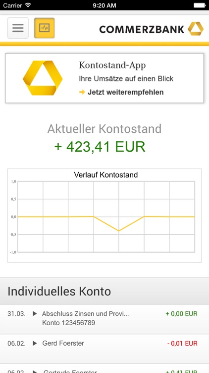 Commerzbank Kontostand