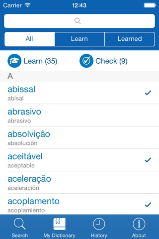 Portuguese <> Spanish Dictionary + Vocabulary trainer screenshot 3