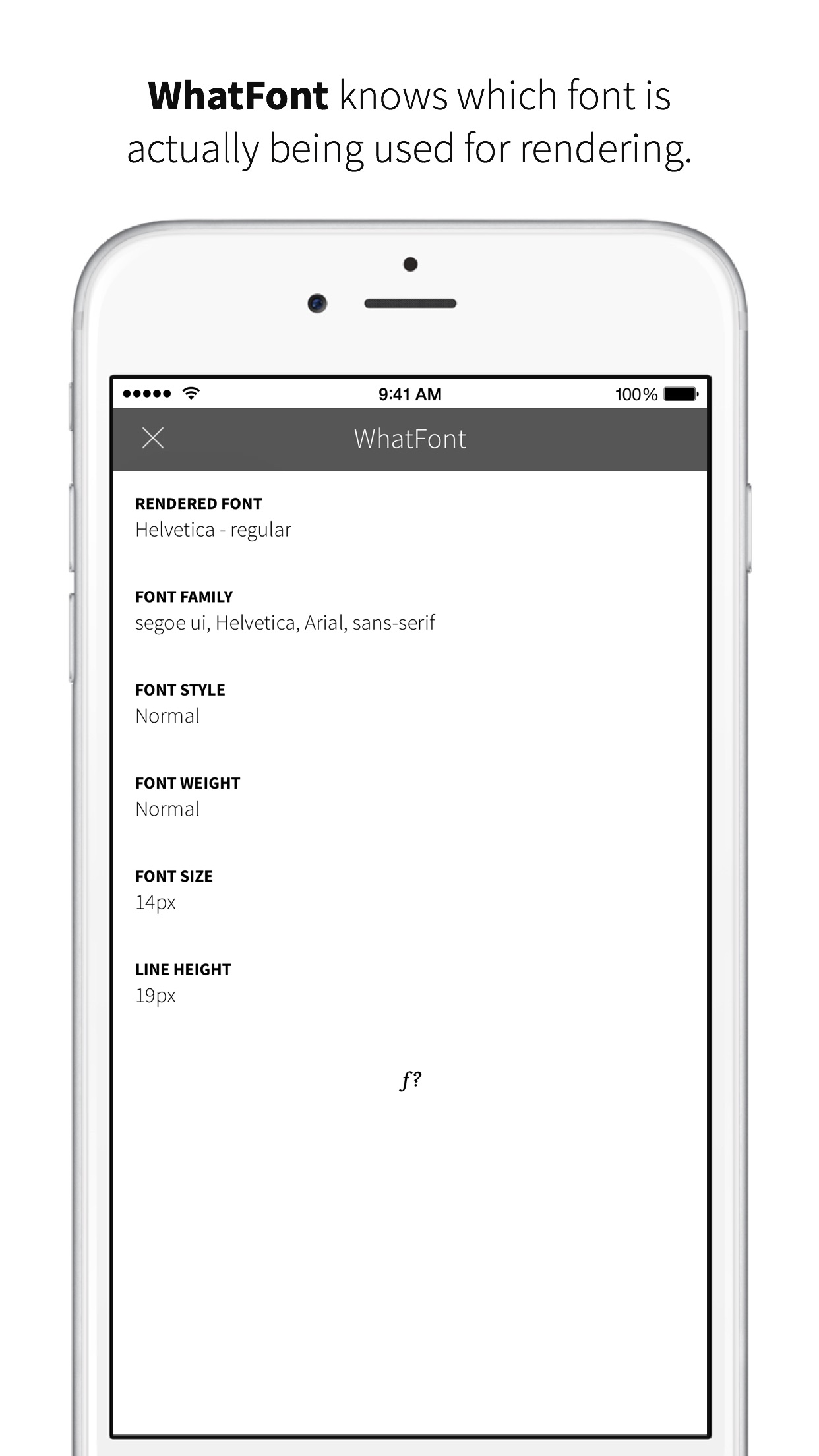 Screenshot do app WhatFont