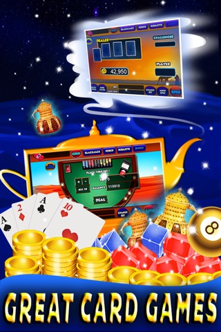 Aladdin Slot Classic 777! Best casino social slots game with blackjack area FREE screenshot 3