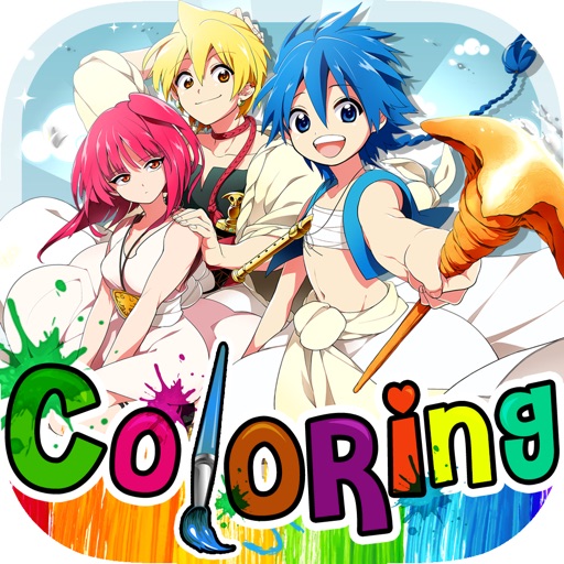 Coloring Anime & Manga Book Aladdin of Magi