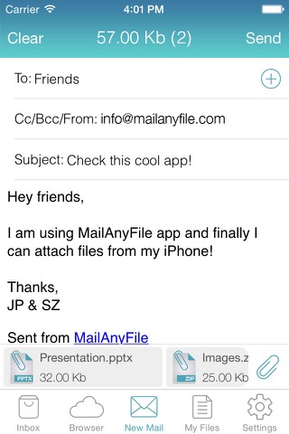 MailAnyFile screenshot 2