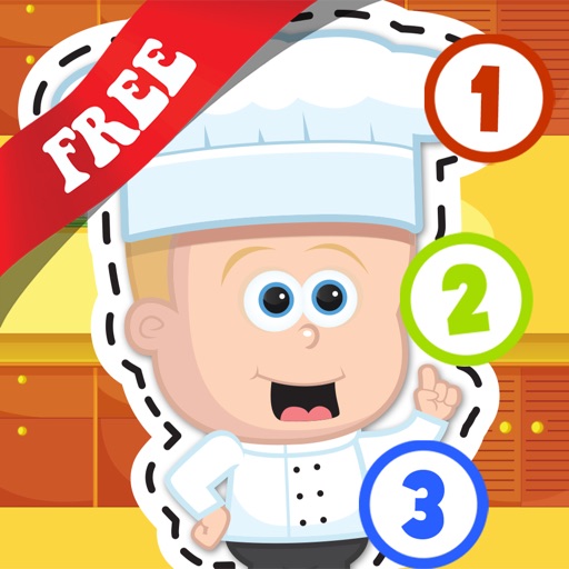 Free Kids Cooking Puzzle Teach me Tracing & Counting iOS App