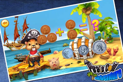 Pirate coin adventure(recognizing coins and knowing their value)3D_free screenshot 3