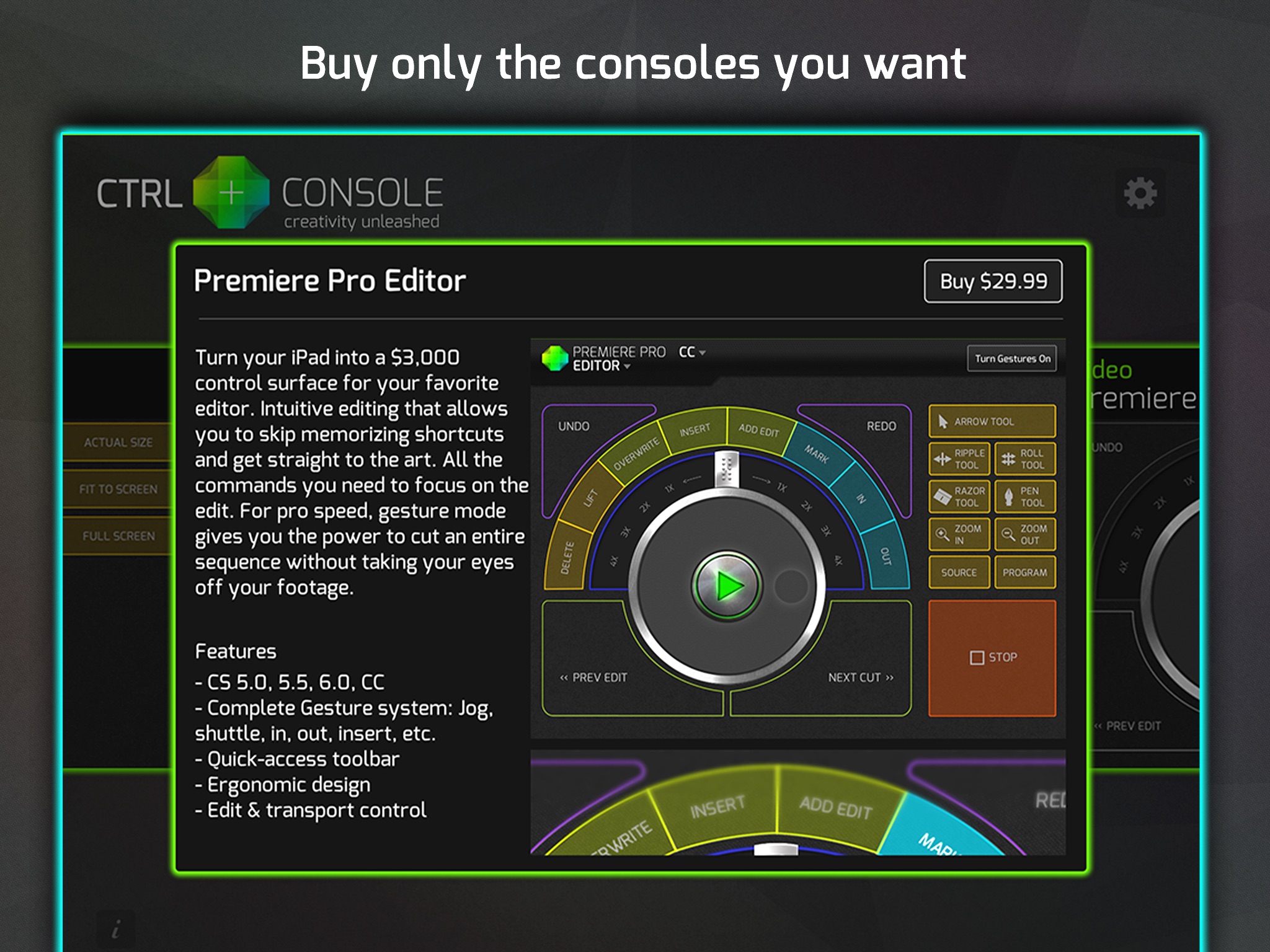 CTRL+Console - Lightroom, Premiere & Final Cut Pro Interfaces screenshot 4