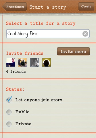 Friendliners – write funny stories with friends screenshot 2