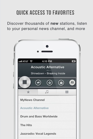 OneTuner Pro Radio Player for iPhone, iPad, iPod Touch - tunein to 65 genre stream! screenshot 2