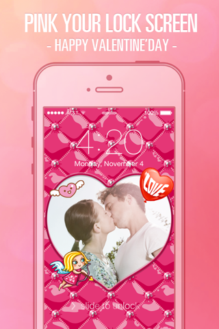 Pimp Lock Screen Wallpapers - Pink Valentine's Day Special for iOS 7 screenshot 2