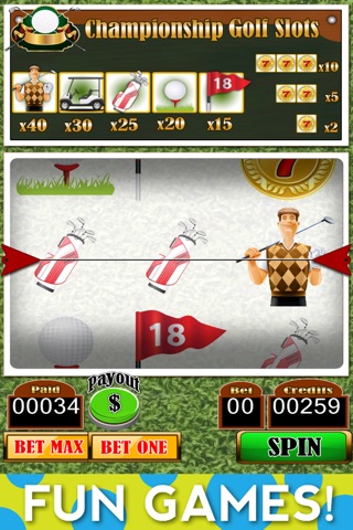 Championship Golf Slots - Slot Machine of Fun for the Golfer in Your House GOLD Edition screenshot 3