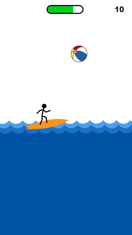 Stickman Surfer ~ Falling Beach Balls in the Circle Surfer Beware!