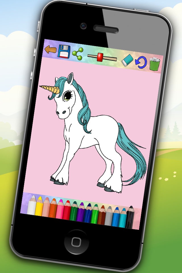 Unicorns and ponies - drawings to paint and coloring book screenshot 3