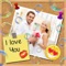 Love Frames and Stickers help you combine multiple photos into awesome looking and romantic pictures