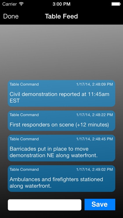 Incident Command Table