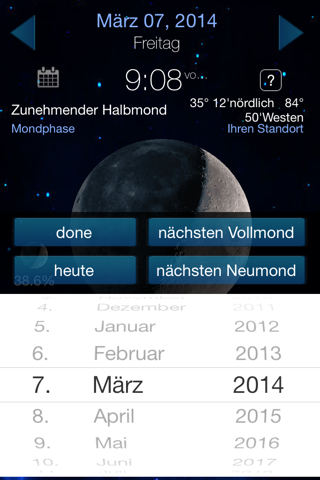 Lunar Phase Full moon calendar screenshot 2