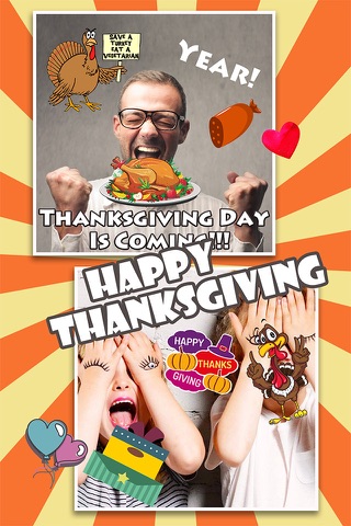 Thanksgiving Day Makeover - Visage Photo Editor to Swirl Holiday Stickers on Yr Face screenshot 2